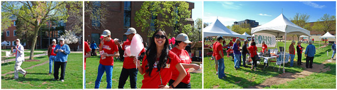 EOHSI's director, faculty and  staff engaged in Rutgers Day activities